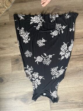 Old Navy Black Dress with White Floral Print